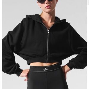 ALO Yoga Classic Black Cropped Hoodie